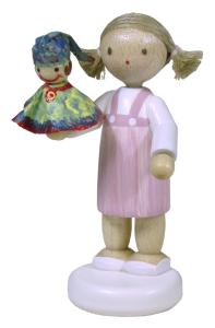 Flade Mädchen mit Kasperle, bunt  (Flade 5174) Mädchen mit Kasperle